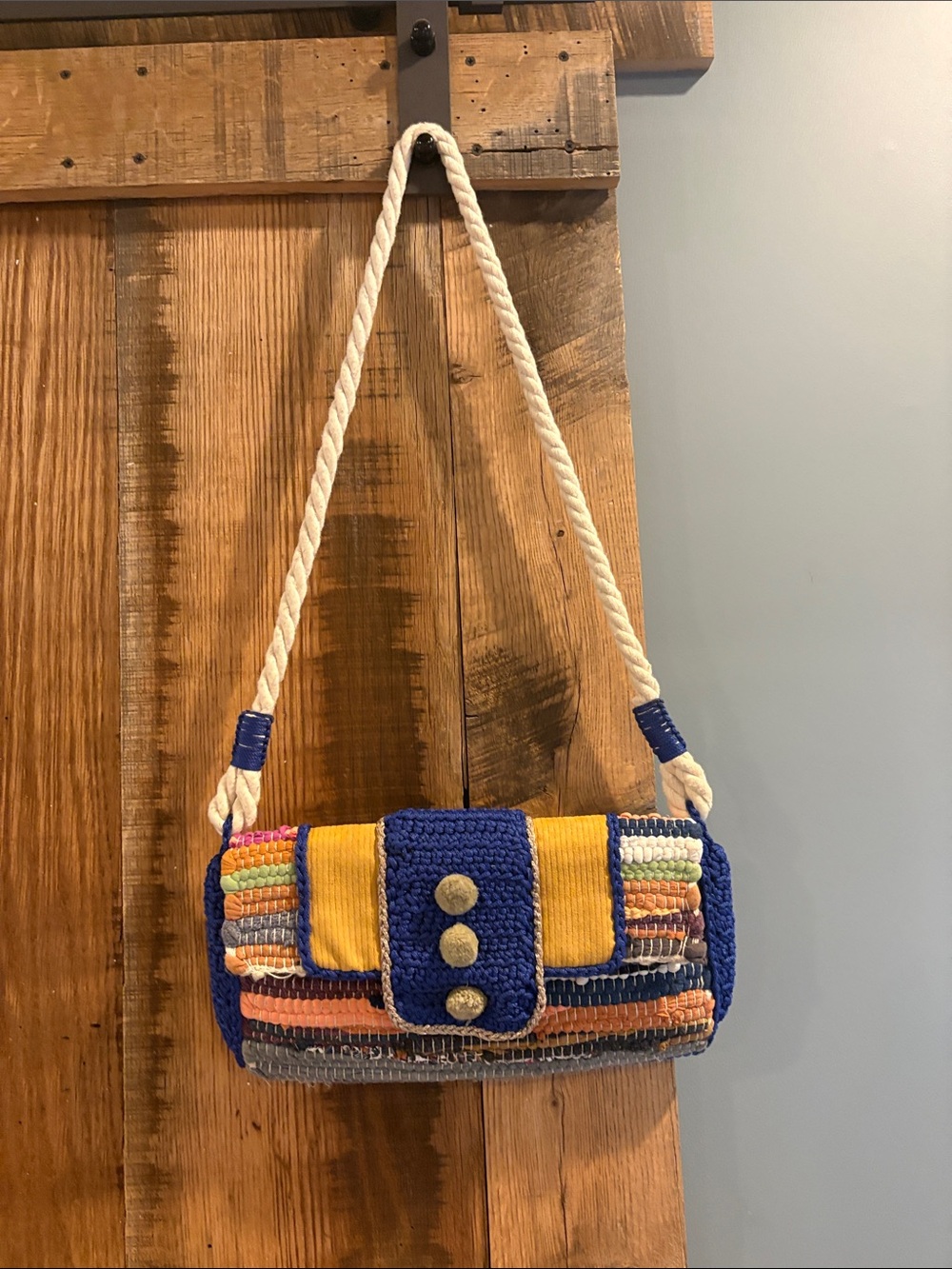 Handwoven from Greece Multicolor Shoulder Bag